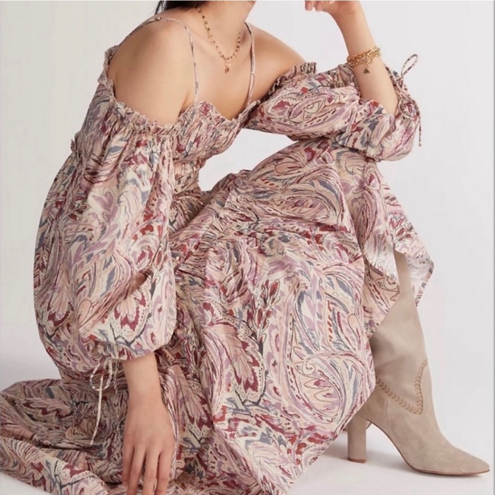 NWT House of Harlow Tiered Maxi Dress Boho Festival